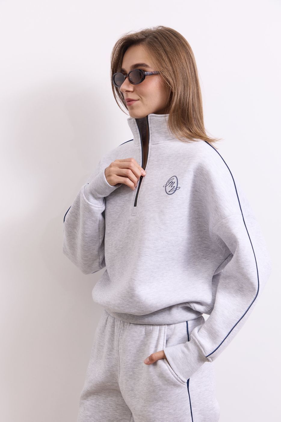 Світшот Warm Essentials Half Zip, Сірий меланж FW27WE_HZip_melange фото