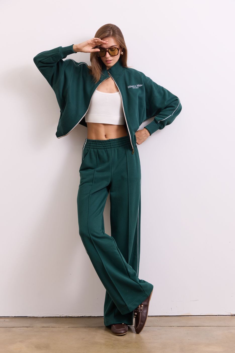Світшот Classic in Motion Full Zip, Темно-зелений 01423 фото
